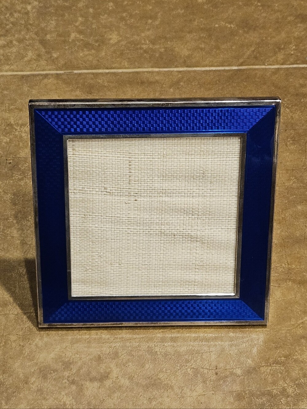 RARE NWT BERGDORF GOODMAN ITALIAN BLUE STERLING 925 SILVER LEATHER PICTURE FRAME